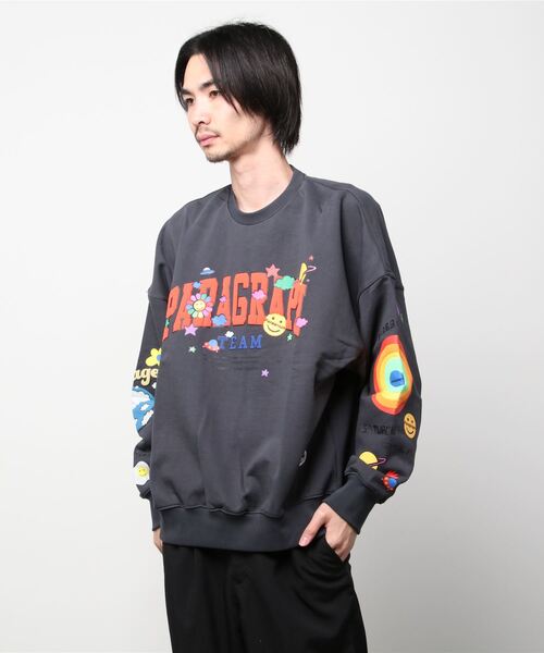 Paragraph（パラグラフ）の「【Paragraph】ハッピーロゴプルオーバースウェット/Happy Logo Sweat（スウェット・メンズ・ライトグレー/ブラック/ダークグリーン/ブルー/ベージュ/オレンジ/ダークパープル・FREE）」の16枚目の写真