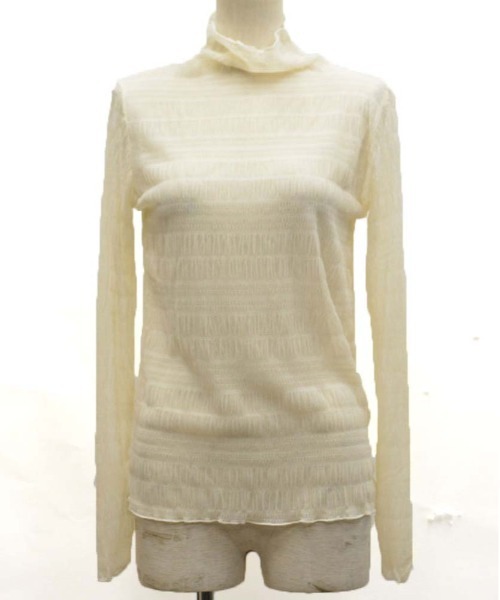 HARLEM ROUNGE(ハーレムラウンジ)の「ジャガードシャーリングシアートップス(Tシャツ/カットソー・レディース・ホワイト/ブラック/クリーム・FREE)」の13枚目の写真