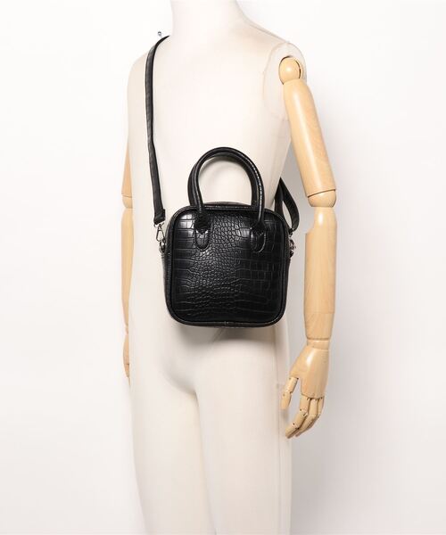 PARKS TOKYO SELECT（パークストウキョウセレクト）の「2wayクロコ柄スクエアレザーハンドバッグ（ハンドバッグ・レディース・ブラック/ベージュ/ブラウン/ホワイト・FREE）」の9枚目の写真