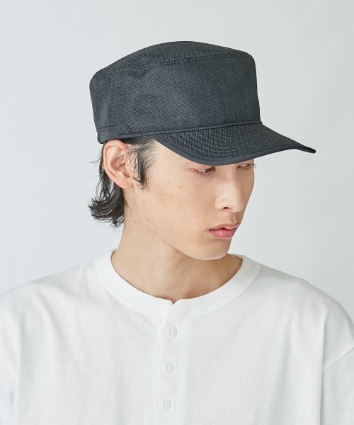 OVERRIDE(オーバーライド)の「OVERRIDE POLYSHEET FLATTOP CAP(キャップ・レディース・ブラック/ナチュラル・58cm)」の6枚目の写真