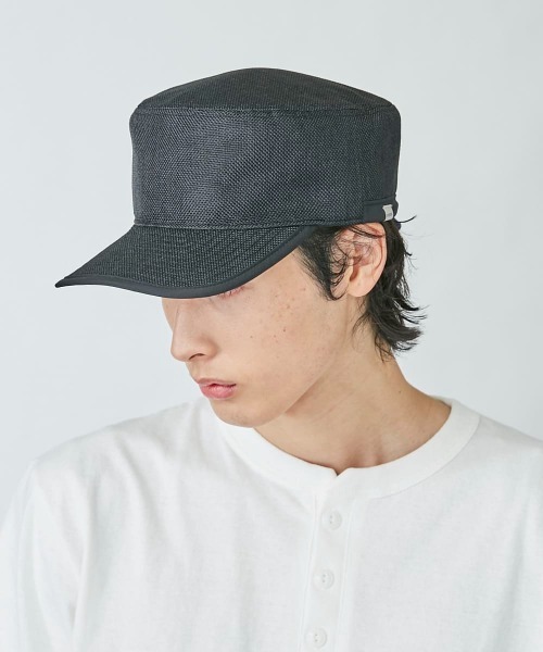 OVERRIDE(オーバーライド)の「OVERRIDE POLYSHEET FLATTOP CAP(キャップ・レディース・ブラック/ナチュラル・58cm)」の7枚目の写真