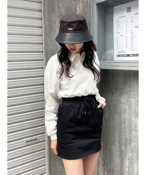 ENVYM(アンビー)の「ルーズポロTOPS(Tシャツ/カットソー・レディース・ホワイト/ピンク/ブラック・FREE)」の2枚目の写真