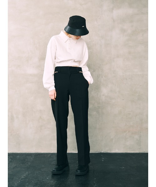 ENVYM(アンビー)の「ルーズポロTOPS(Tシャツ/カットソー・レディース・ホワイト/ピンク/ブラック・FREE)」の4枚目の写真