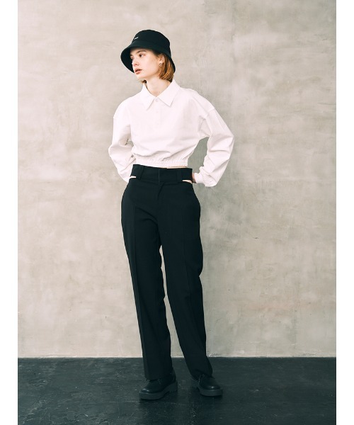 ENVYM(アンビー)の「ルーズポロTOPS(Tシャツ/カットソー・レディース・ホワイト/ピンク/ブラック・FREE)」の5枚目の写真