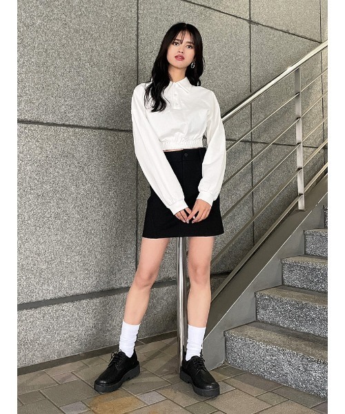 ENVYM(アンビー)の「ルーズポロTOPS(Tシャツ/カットソー・レディース・ホワイト/ピンク/ブラック・FREE)」の8枚目の写真