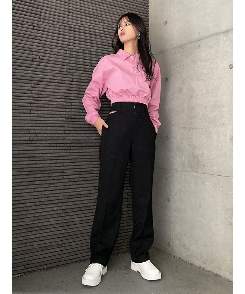 ENVYM(アンビー)の「ルーズポロTOPS(Tシャツ/カットソー・レディース・ホワイト/ピンク/ブラック・FREE)」の12枚目の写真