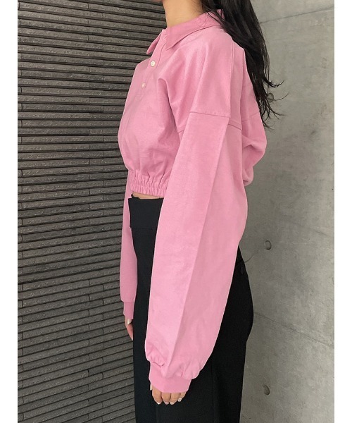 ENVYM(アンビー)の「ルーズポロTOPS(Tシャツ/カットソー・レディース・ホワイト/ピンク/ブラック・FREE)」の15枚目の写真