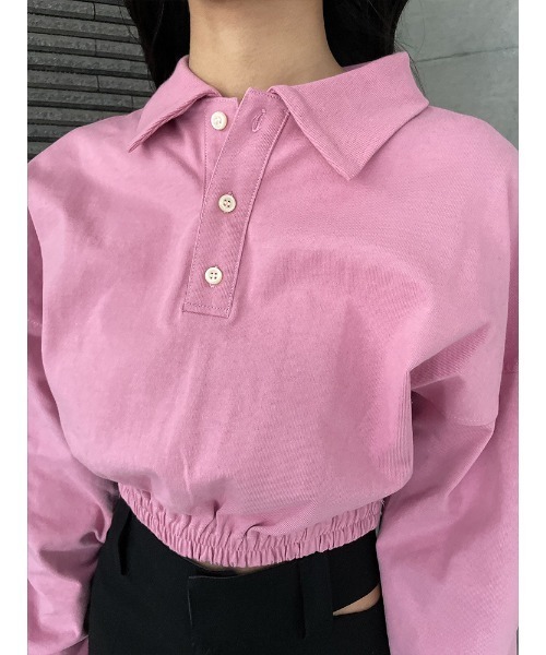 ENVYM(アンビー)の「ルーズポロTOPS(Tシャツ/カットソー・レディース・ホワイト/ピンク/ブラック・FREE)」の17枚目の写真