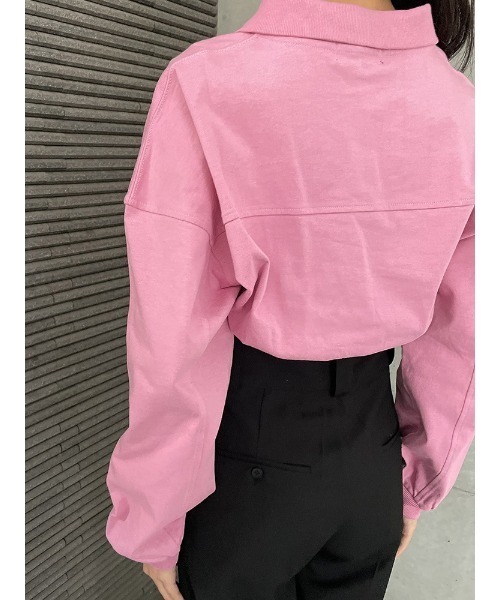 ENVYM(アンビー)の「ルーズポロTOPS(Tシャツ/カットソー・レディース・ホワイト/ピンク/ブラック・FREE)」の18枚目の写真