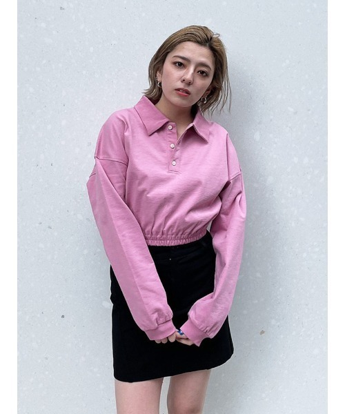 ENVYM(アンビー)の「ルーズポロTOPS(Tシャツ/カットソー・レディース・ホワイト/ピンク/ブラック・FREE)」の22枚目の写真