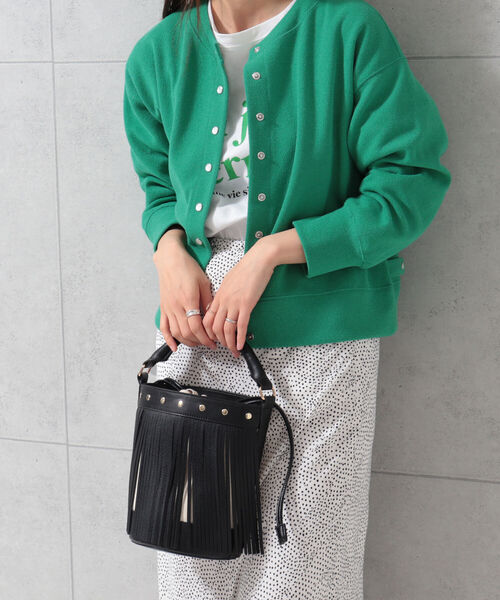 fredy emue（フレディエミュ）の「フリンジバケツ ショルダーバッグ（ショルダーバッグ・レディース・ブラック/キャメル・FREE）」の3枚目の写真