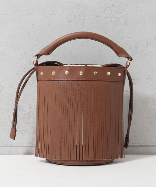 fredy emue（フレディエミュ）の「フリンジバケツ ショルダーバッグ（ショルダーバッグ・レディース・ブラック/キャメル・FREE）」の11枚目の写真