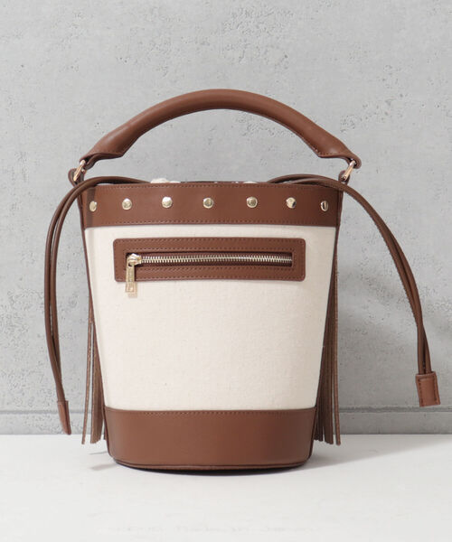 fredy emue（フレディエミュ）の「フリンジバケツ ショルダーバッグ（ショルダーバッグ・レディース・ブラック/キャメル・FREE）」の13枚目の写真