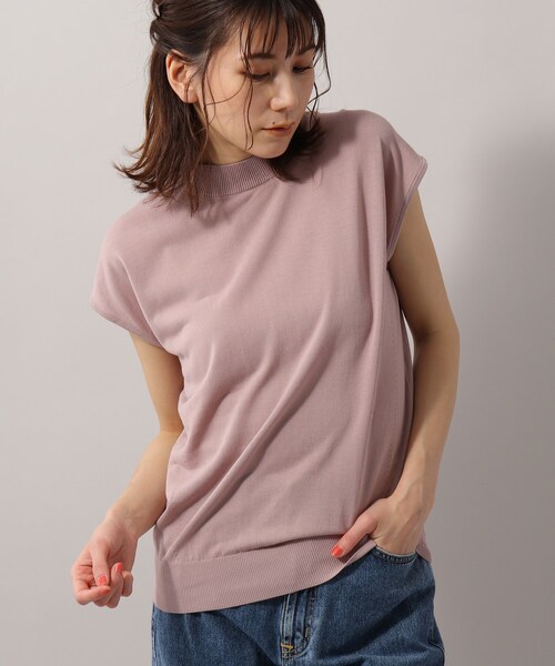 SOUP(スープ)の「◆接触冷感・UVカット/フレンチスリーブニット(ニット/セーター・レディース・ホワイト系5/ベビーピンク/ブラック/ダークブラウン/ライトブルー/ライトグレー・11/09)」の6枚目の写真