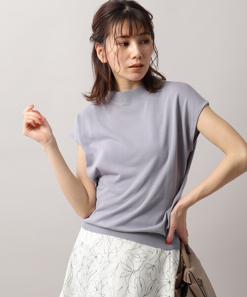 SOUP(スープ)の「◆接触冷感・UVカット/フレンチスリーブニット(ニット/セーター・レディース・ホワイト系5/ベビーピンク/ブラック/ダークブラウン/ライトブルー/ライトグレー・11/09)」の5枚目の写真