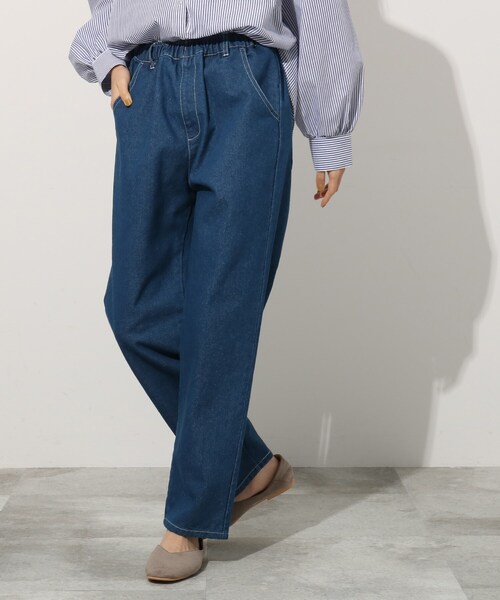 Cutie Blonde(キューティーブロンド)の「◆【S-LL】デニムシェフパンツ(デニムパンツ・レディース・サックスブルー/ブルー系2/グリーン/ネイビー/オリーブ/アイボリー系3/ダークグリーン/ブラック/サンドベージュ/アイボリー系4・03/04/02/01)」の8枚目の写真