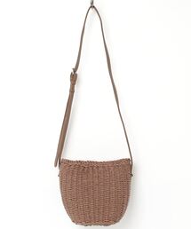 Per sist ence（パーシエンス）の「Per sist ence/パーシエンス　雑材ペーパー ラウンドミニショルダーバッグ（かごバッグ）」