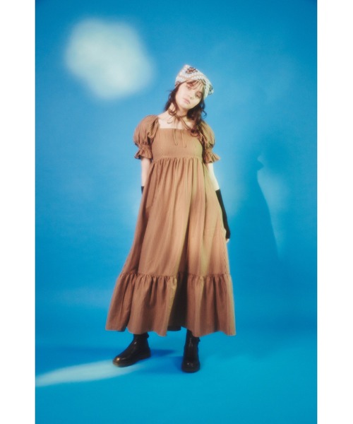 WC(ダブル シー)の「カラークロシェバブーシュカ(ヘアバンド・レディース・ベージュ/ブラウン/オレンジ・FREE)」の17枚目の写真