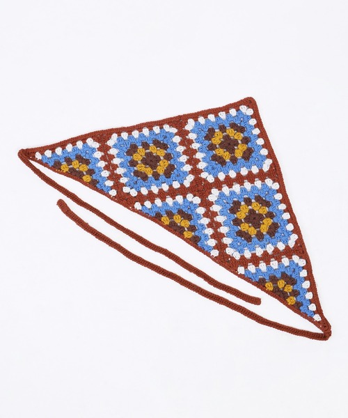 WC(ダブル シー)の「カラークロシェバブーシュカ(ヘアバンド・レディース・ベージュ/ブラウン/オレンジ・FREE)」の7枚目の写真