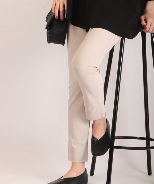 Anna Nicola（アンナニコラ）の「Anna Nicola メルル マイクロファイバーパンツ（その他パンツ・レディース・ブラック/ネイビー/オフホワイト/ライトベージュ・M/L）」の4枚目の写真