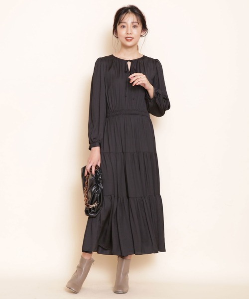 NANO universe（ナノユニバース）の「長袖ワンピース（ワンピース・レディース・ライトベージュ・36）」の3枚目の写真