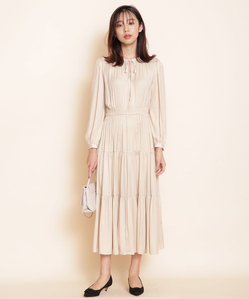 NANO universe（ナノユニバース）の「長袖ワンピース（ワンピース・レディース・ライトベージュ・36）」の6枚目の写真