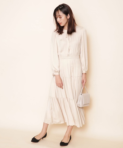 NANO universe（ナノユニバース）の「長袖ワンピース（ワンピース・レディース・ライトベージュ・36）」の7枚目の写真