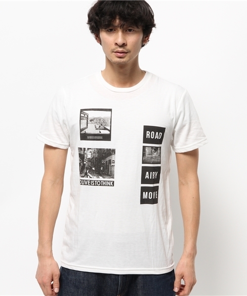 WEGO(ウィゴー)の「WEGO/コラージュフォトBOXTシャツ(Tシャツ/カットソー・メンズ・ホワイト/レッド・MEDIUM/LARGE)」の3枚目の写真