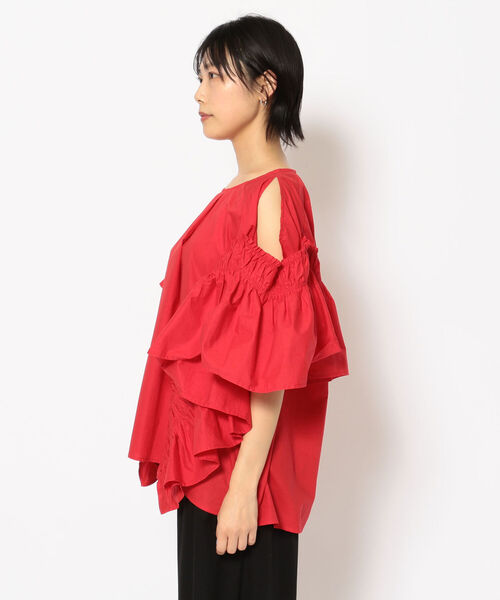 Risley（リズレー）の「Risley/リズレー/2WAYフリルブラウス（Tシャツ/カットソー・レディース・ブラック/レッド・FREE）」の3枚目の写真