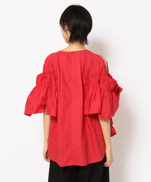 Risley（リズレー）の「Risley/リズレー/2WAYフリルブラウス（Tシャツ/カットソー・レディース・ブラック/レッド・FREE）」の4枚目の写真