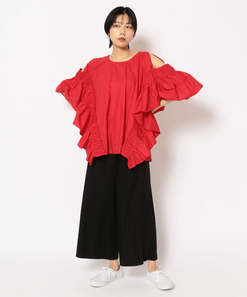 Risley（リズレー）の「Risley/リズレー/2WAYフリルブラウス（Tシャツ/カットソー・レディース・ブラック/レッド・FREE）」の15枚目の写真