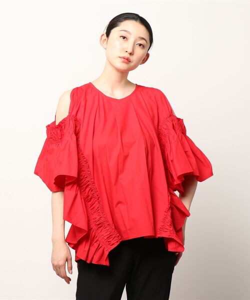 Risley（リズレー）の「Risley/リズレー/2WAYフリルブラウス（Tシャツ/カットソー・レディース・ブラック/レッド・FREE）」の8枚目の写真