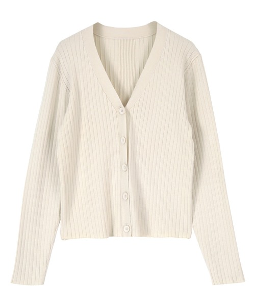 titivate（ティティベイト）の「ランダムリブニットカーディガン（カーディガン/ボレロ・レディース・アイボリー/ライトブルー/ブラウン/ブラック・S/M/L）」の5枚目の写真