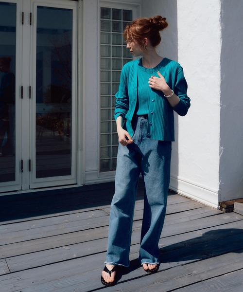 titivate（ティティベイト）の「ランダムリブニットカーディガン（カーディガン/ボレロ・レディース・アイボリー/ライトブルー/ブラウン/ブラック・S/M/L）」の15枚目の写真