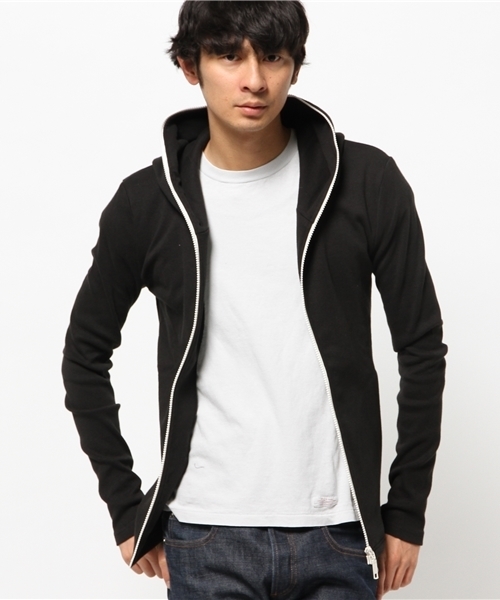 NO ID.(ノーアイディ)の「16フライス長袖ZIPパーカー(パーカー・メンズ・ブラック/カーキ/ネイビー・1/3/2)」の2枚目の写真