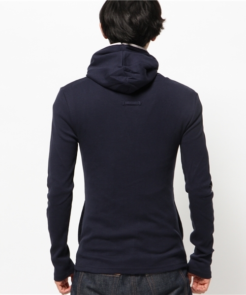 NO ID.(ノーアイディ)の「16フライス長袖ZIPパーカー(パーカー・メンズ・ブラック/カーキ/ネイビー・1/3/2)」の6枚目の写真