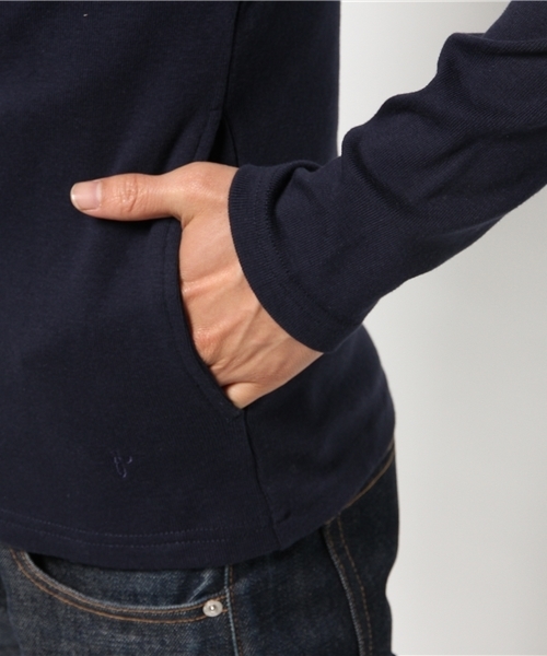 NO ID.(ノーアイディ)の「16フライス長袖ZIPパーカー(パーカー・メンズ・ブラック/カーキ/ネイビー・1/3/2)」の10枚目の写真