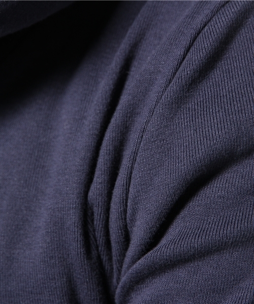 NO ID.(ノーアイディ)の「16フライス長袖ZIPパーカー(パーカー・メンズ・ブラック/カーキ/ネイビー・1/3/2)」の14枚目の写真