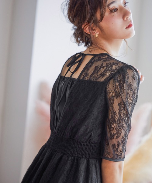 niana(ニアナ)の「総レースワンピース(ドレス・レディース・ベージュ/ブラウン/ブラック・S/M)」の2枚目の写真