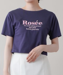 SPINNS | ROSEE刺繍ロゴ ショート丈Tシャツ(Tシャツ/カットソー)