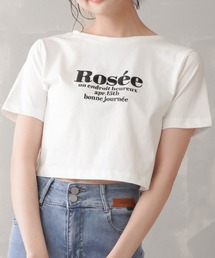 SPINNS | ROSEE刺繍ロゴ ショート丈Tシャツ(Tシャツ/カットソー)