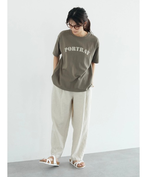 CRAFT STANDARD BOUTIQUE（クラフトスタンダードブティック）の「L/Cツイルタックパンツ　＊◆（その他パンツ・レディース・ダークネイビー/ベージュ・M/L）」の7枚目の写真