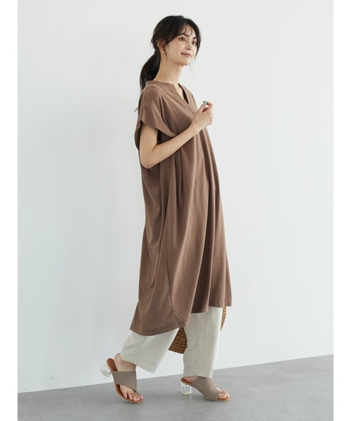 CRAFT STANDARD BOUTIQUE（クラフトスタンダードブティック）の「L/Cツイルタックパンツ　＊◆（その他パンツ・レディース・ダークネイビー/ベージュ・M/L）」の5枚目の写真