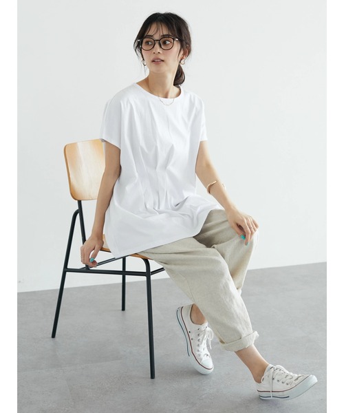 CRAFT STANDARD BOUTIQUE（クラフトスタンダードブティック）の「L/Cツイルタックパンツ　＊◆（その他パンツ・レディース・ダークネイビー/ベージュ・M/L）」の17枚目の写真