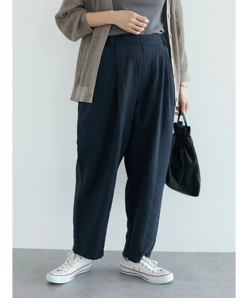 CRAFT STANDARD BOUTIQUE（クラフトスタンダードブティック）の「L/Cツイルタックパンツ　＊◆（その他パンツ・レディース・ダークネイビー/ベージュ・M/L）」の8枚目の写真