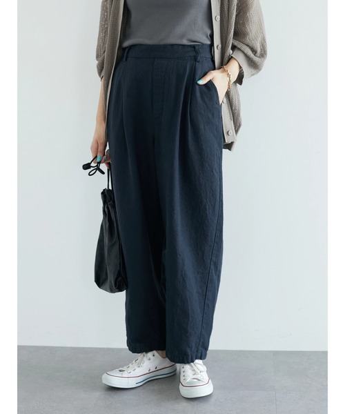 CRAFT STANDARD BOUTIQUE（クラフトスタンダードブティック）の「L/Cツイルタックパンツ　＊◆（その他パンツ・レディース・ダークネイビー/ベージュ・M/L）」の11枚目の写真