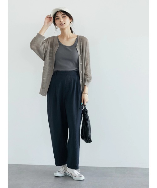 CRAFT STANDARD BOUTIQUE（クラフトスタンダードブティック）の「L/Cツイルタックパンツ　＊◆（その他パンツ・レディース・ダークネイビー/ベージュ・M/L）」の20枚目の写真