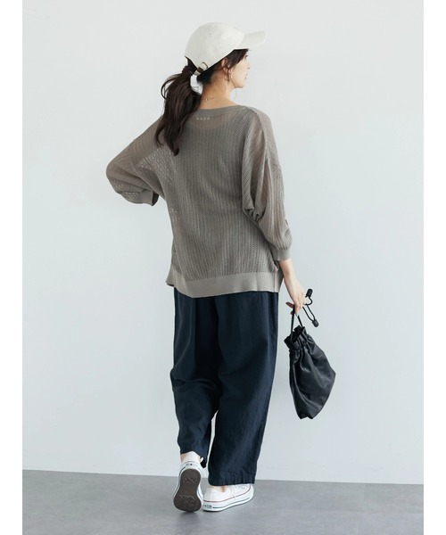 CRAFT STANDARD BOUTIQUE（クラフトスタンダードブティック）の「L/Cツイルタックパンツ　＊◆（その他パンツ・レディース・ダークネイビー/ベージュ・M/L）」の6枚目の写真