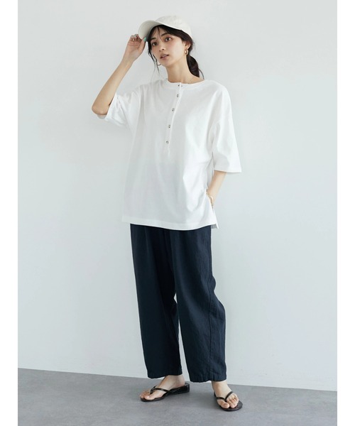 CRAFT STANDARD BOUTIQUE（クラフトスタンダードブティック）の「L/Cツイルタックパンツ　＊◆（その他パンツ・レディース・ダークネイビー/ベージュ・M/L）」の18枚目の写真