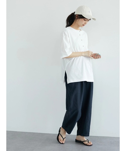 CRAFT STANDARD BOUTIQUE（クラフトスタンダードブティック）の「L/Cツイルタックパンツ　＊◆（その他パンツ・レディース・ダークネイビー/ベージュ・M/L）」の15枚目の写真